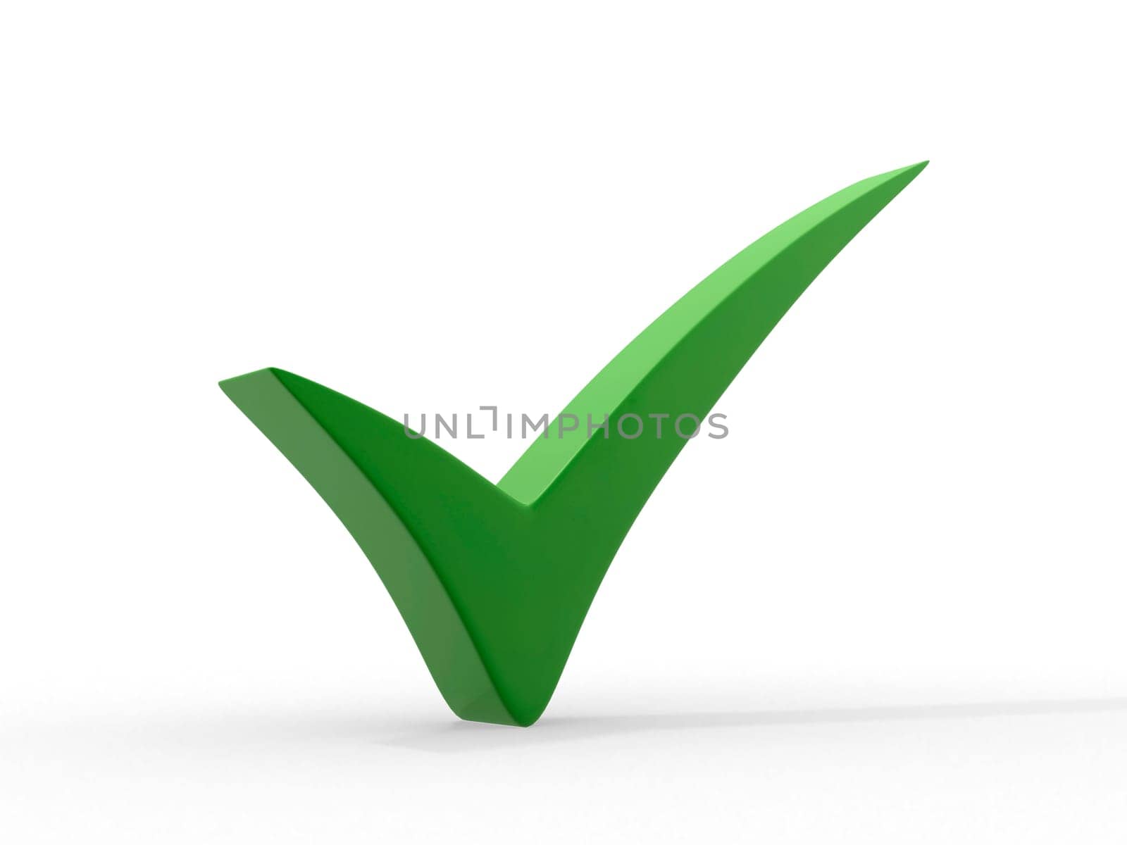 A big green tick - 3D. Green for GO!