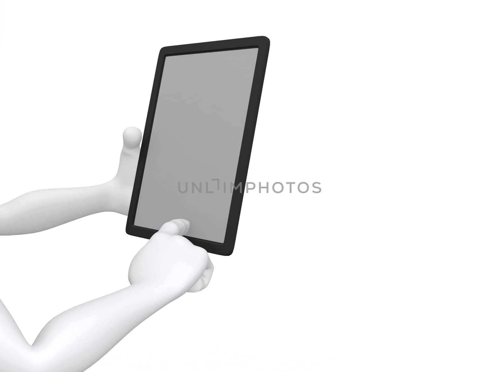 businessman working on Ipad - 3d illustration