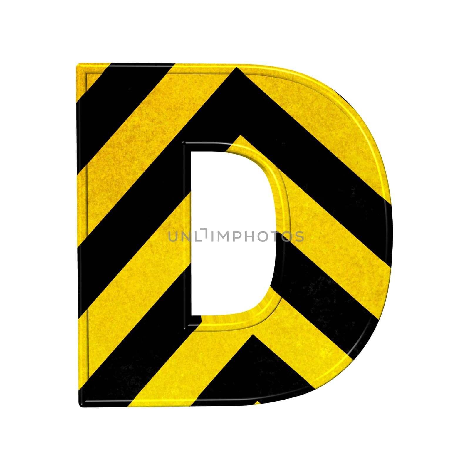 letters in black and yellow danger stripes .