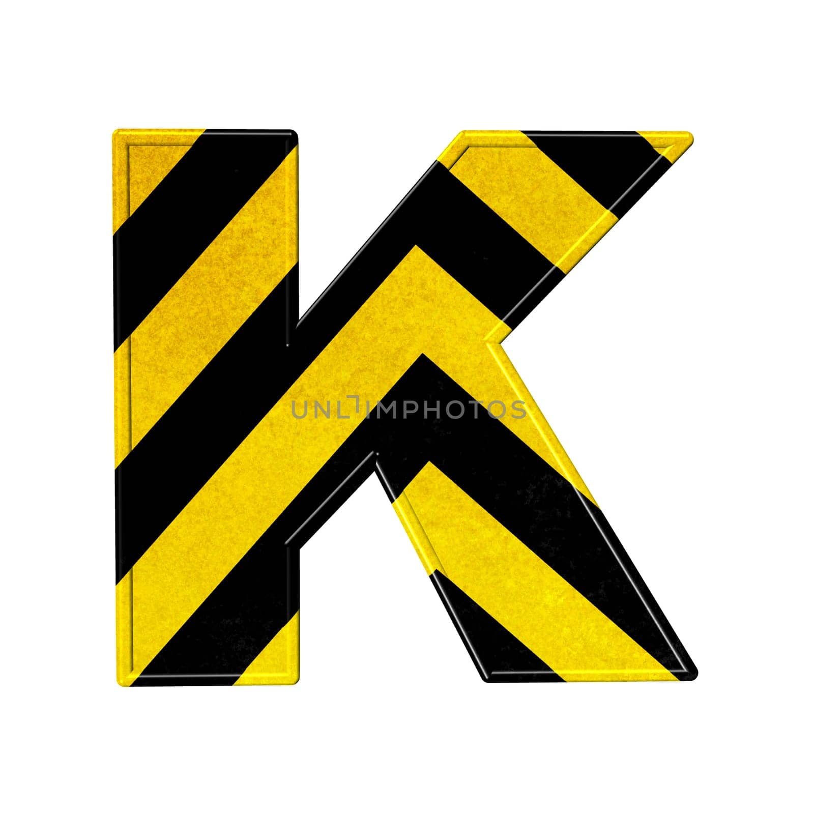 letters in black and yellow danger stripes .