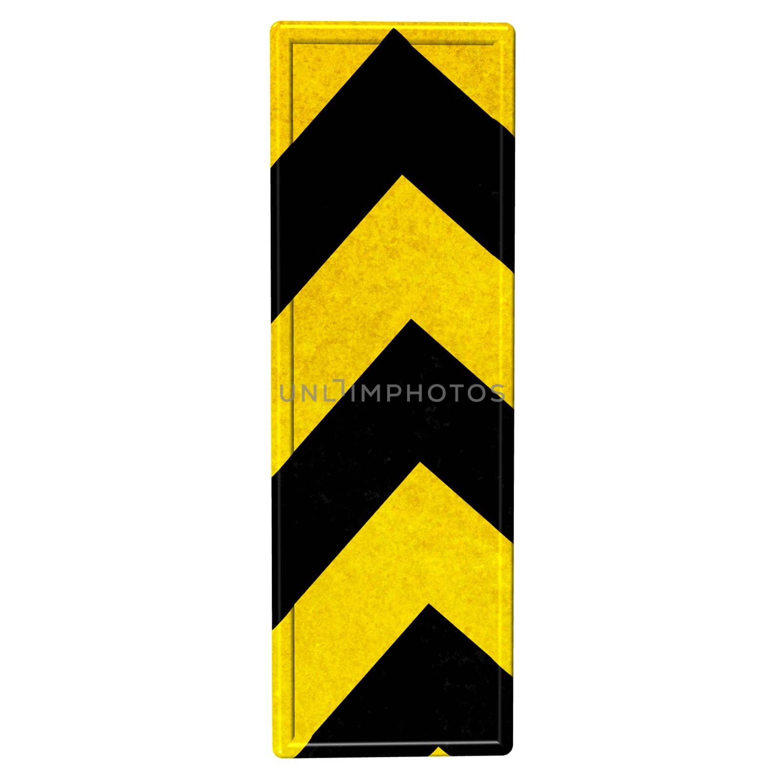 letters in black and yellow danger stripes .