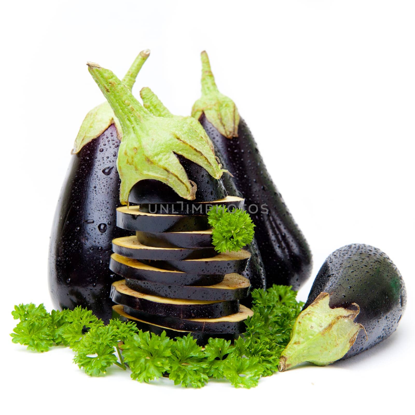 aubergines isolated on white background