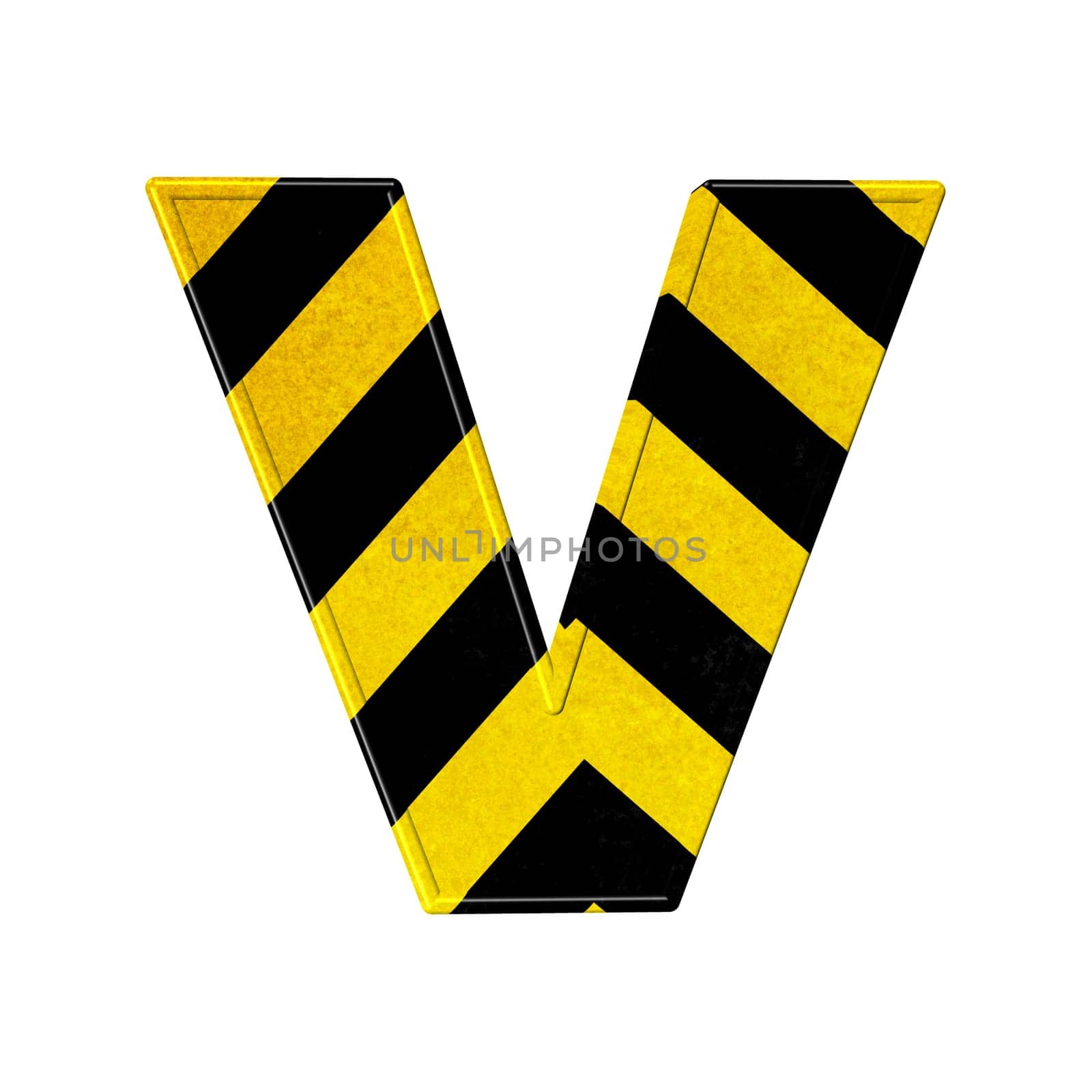 letters in black and yellow danger stripes .