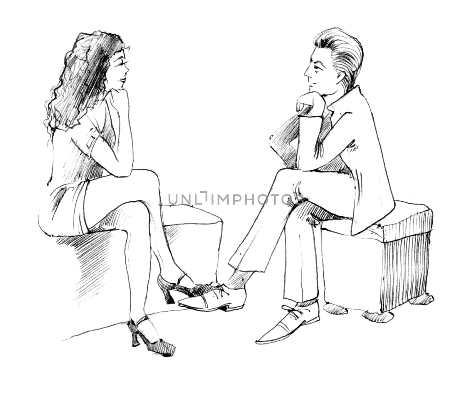 Body language: couple conversation