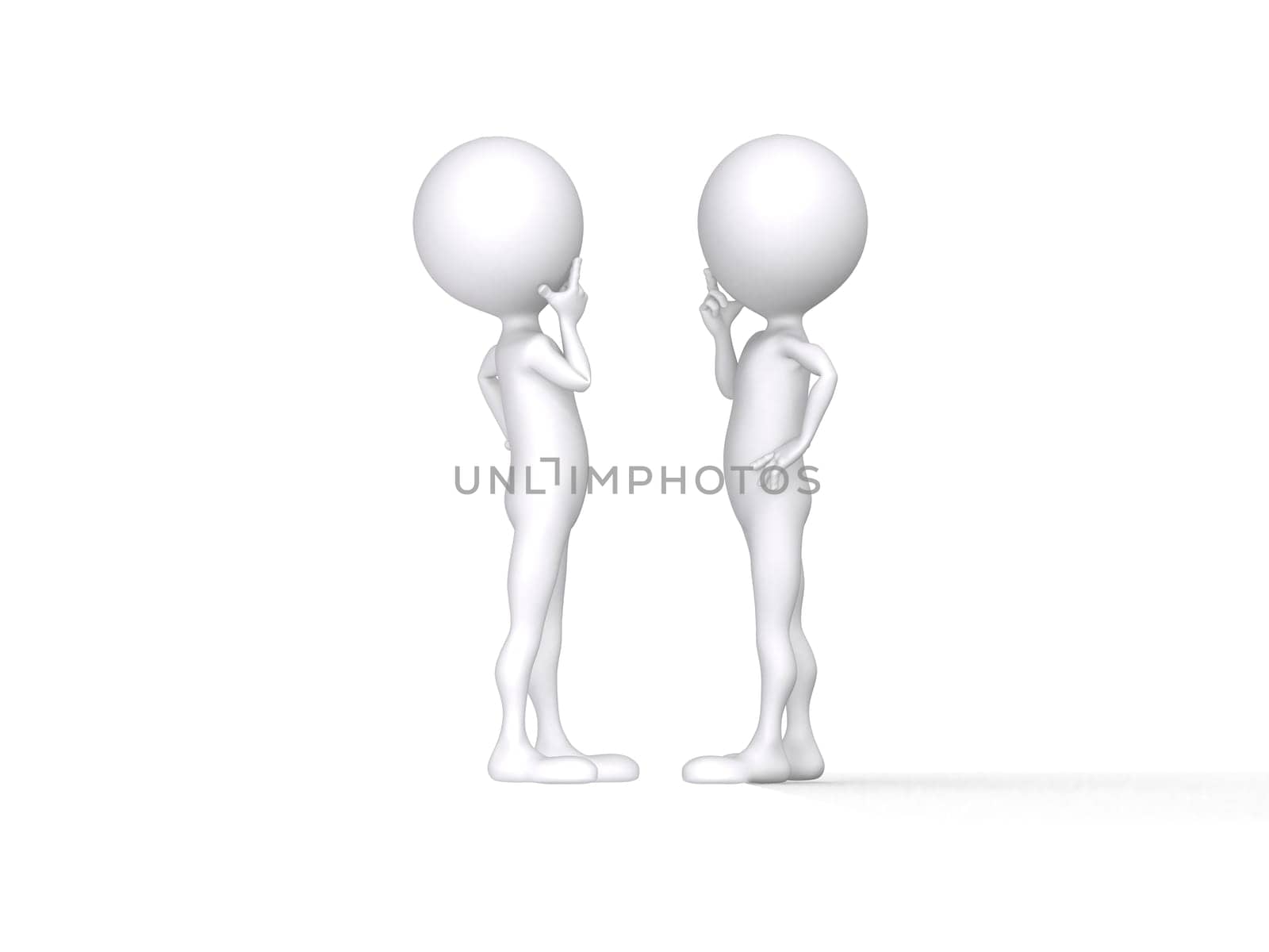 Two persons talk, carry on negotiations