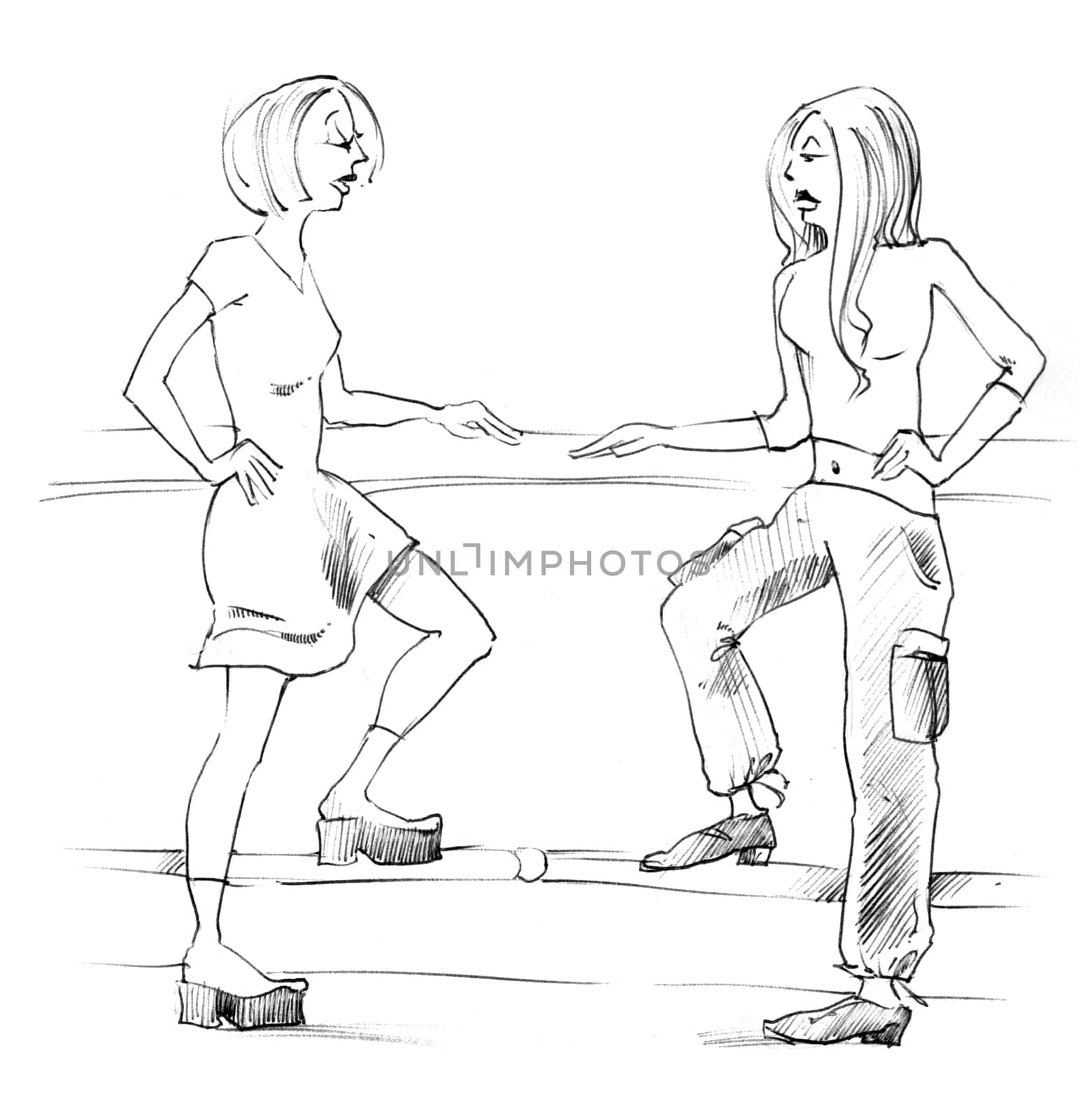 Body language: two women talking