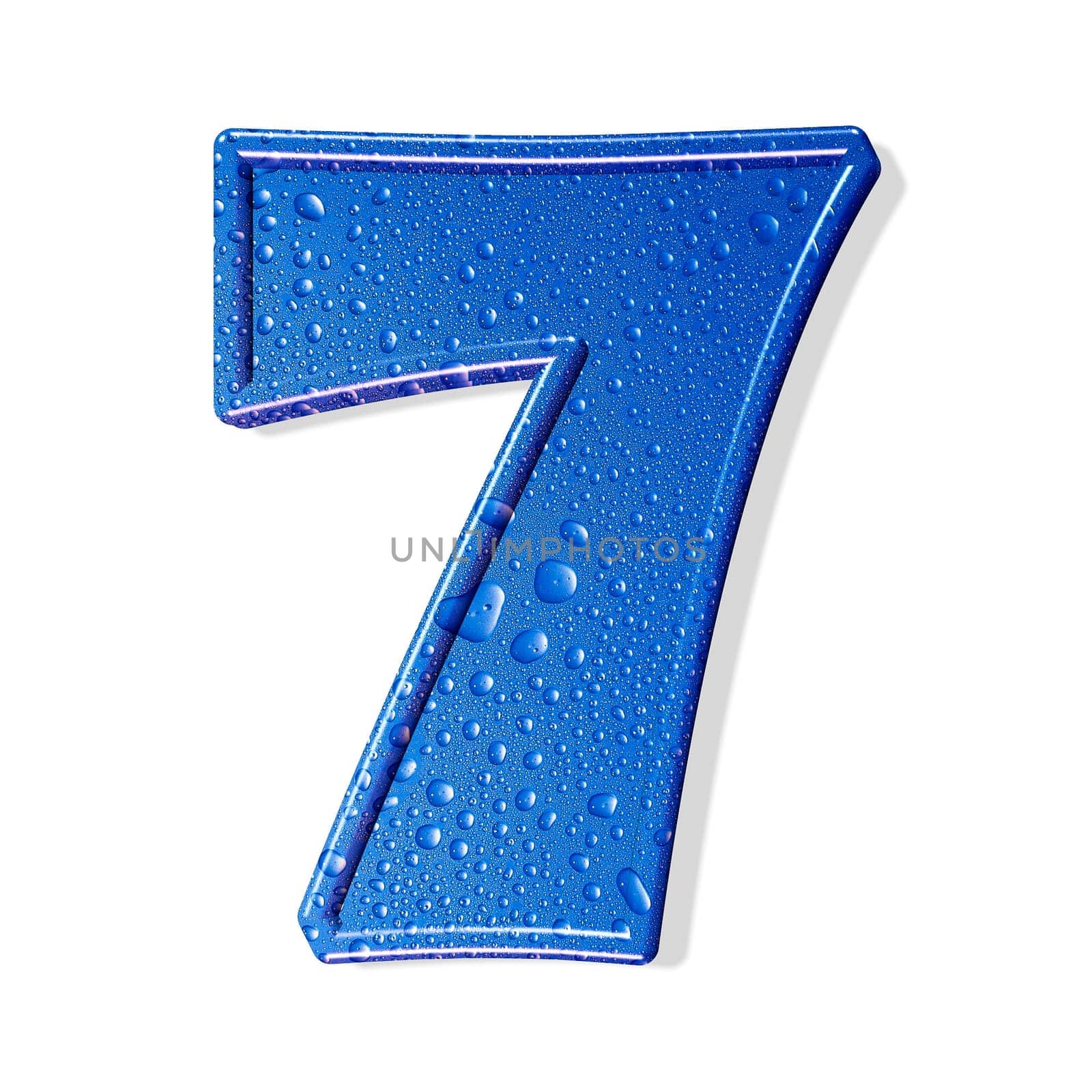 Water alphabet. white background.  isolated