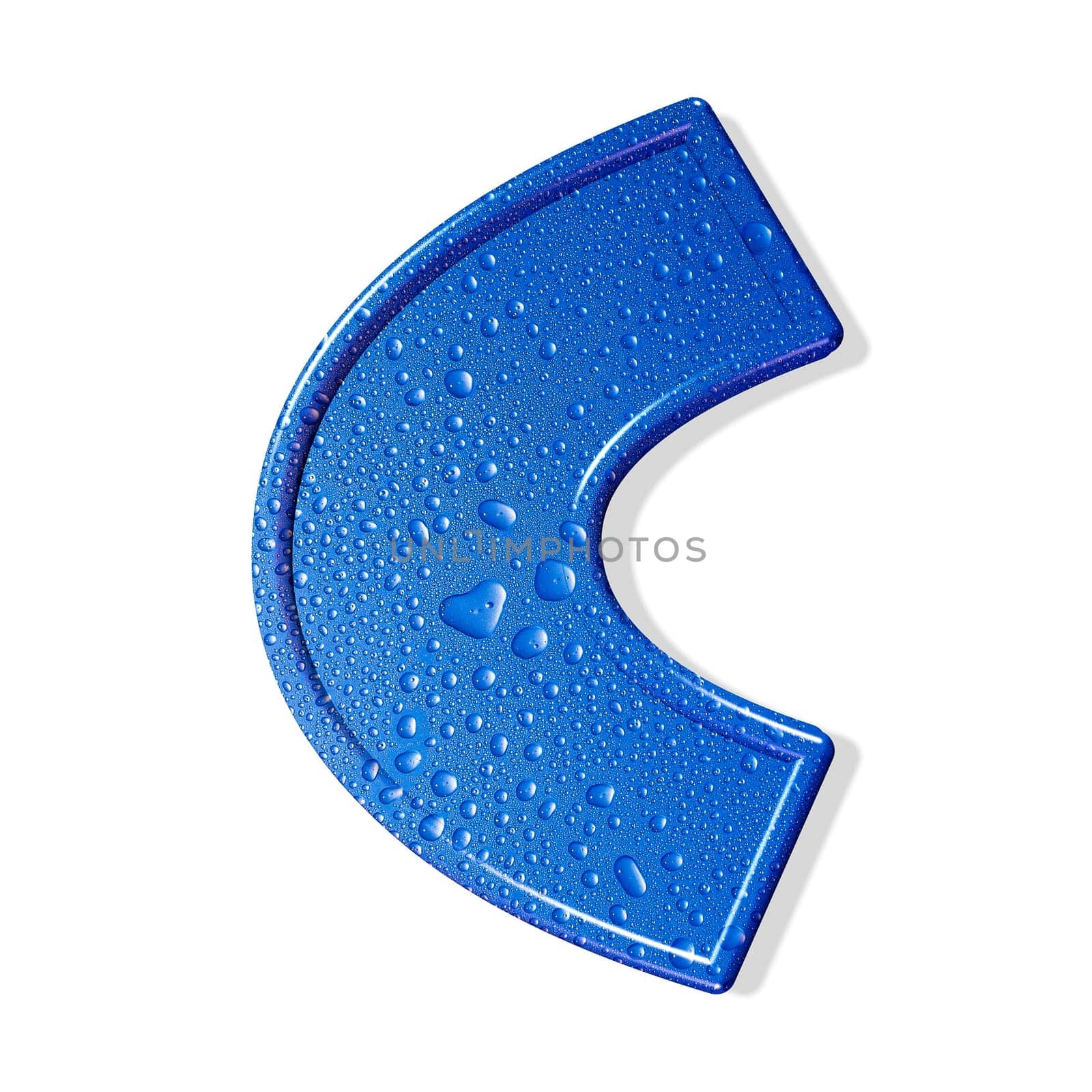 Water alphabet. white background.  isolated