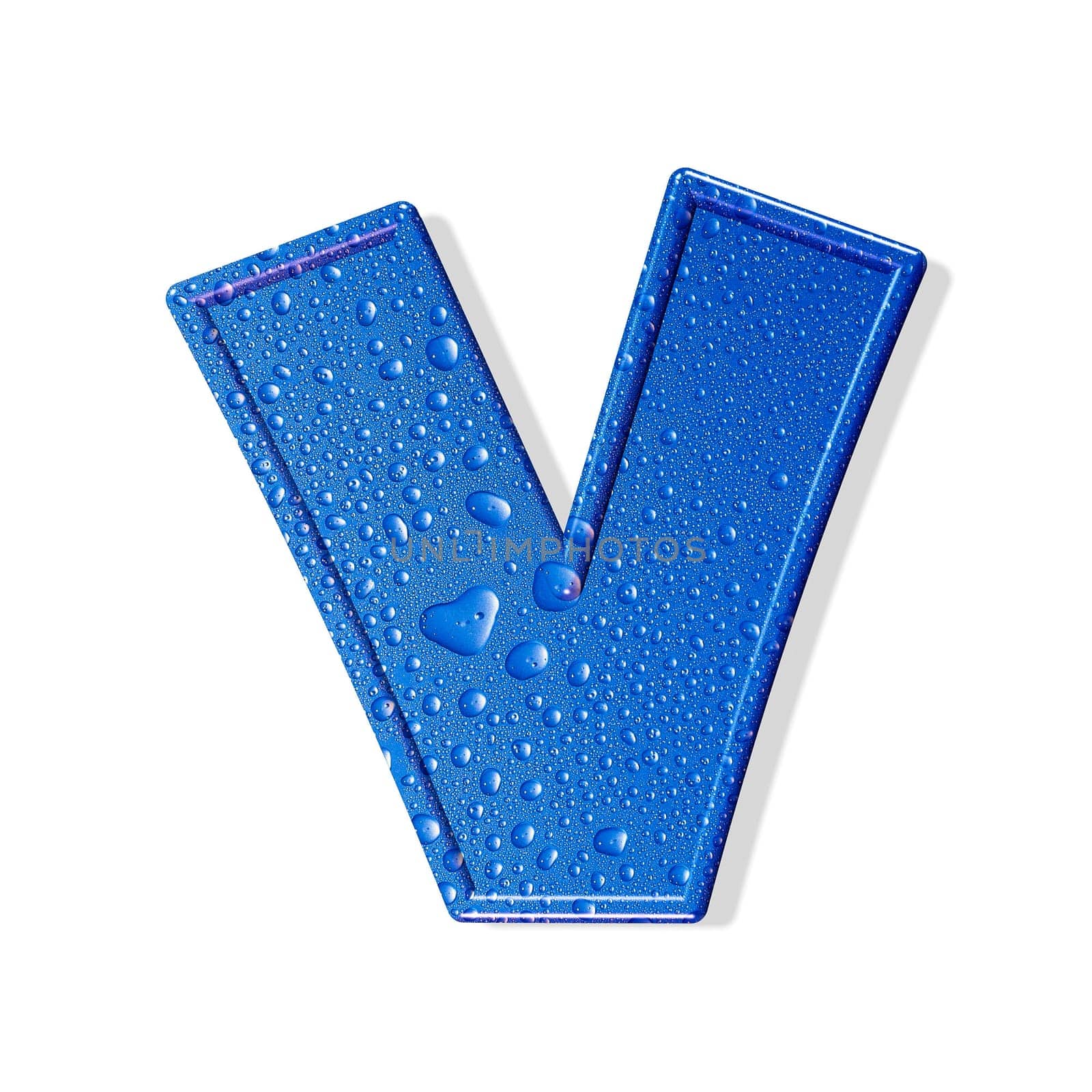 Water alphabet. white background.  isolated