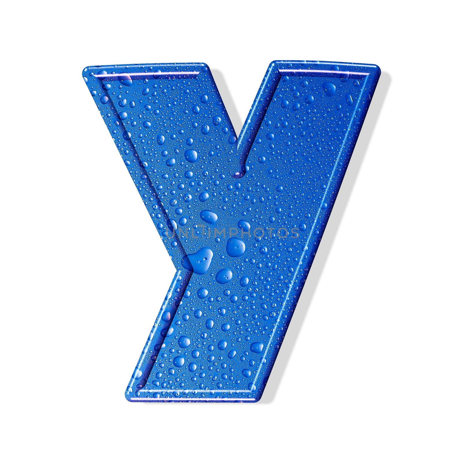 Water alphabet. white background.  isolated