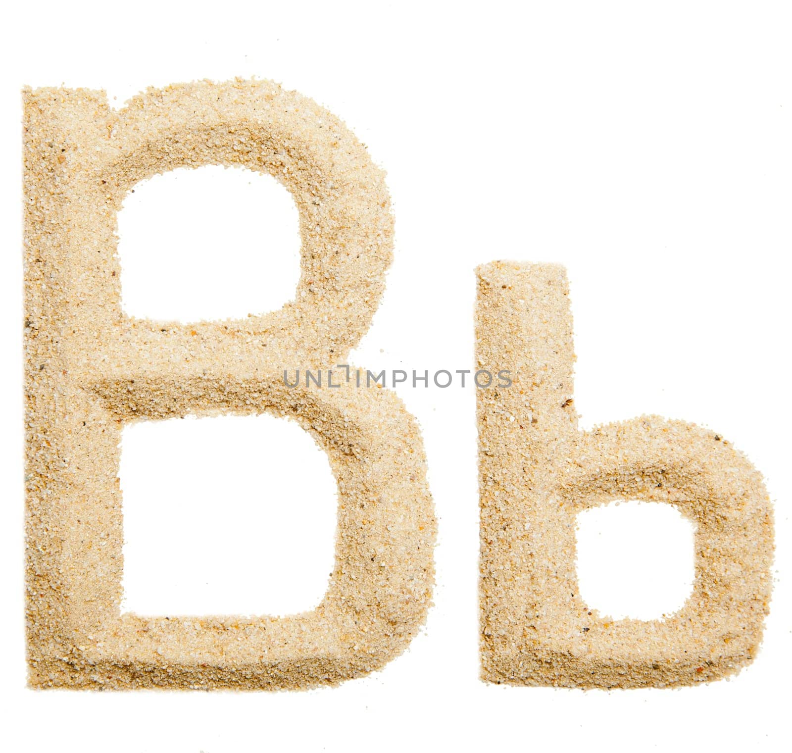 sand alphabet isolated on white