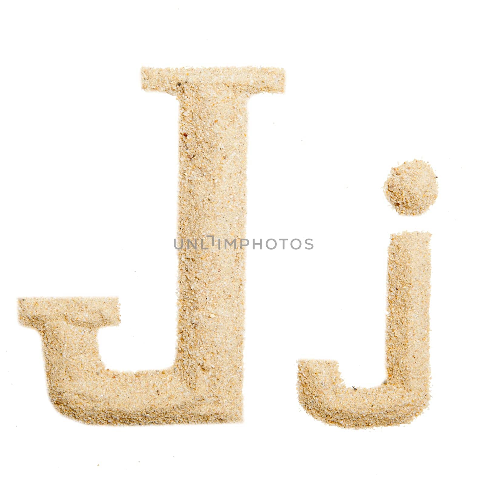 sand alphabet isolated on white