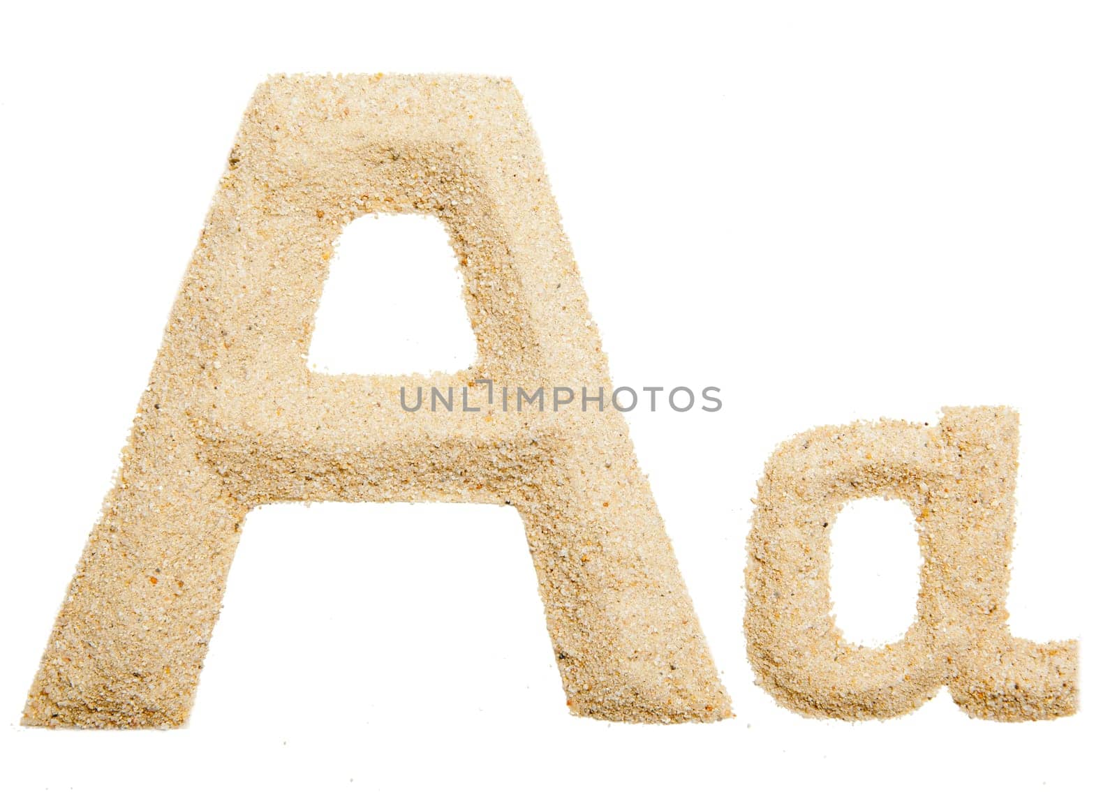 sand alphabet isolated on white