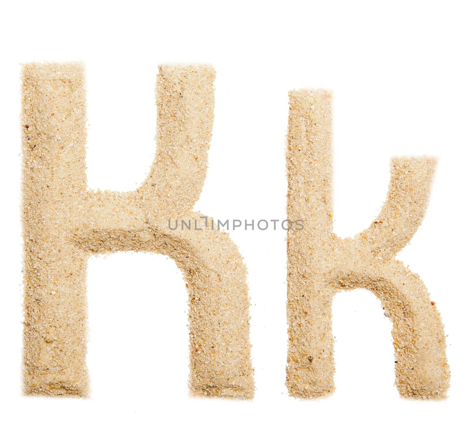 sand alphabet isolated on white