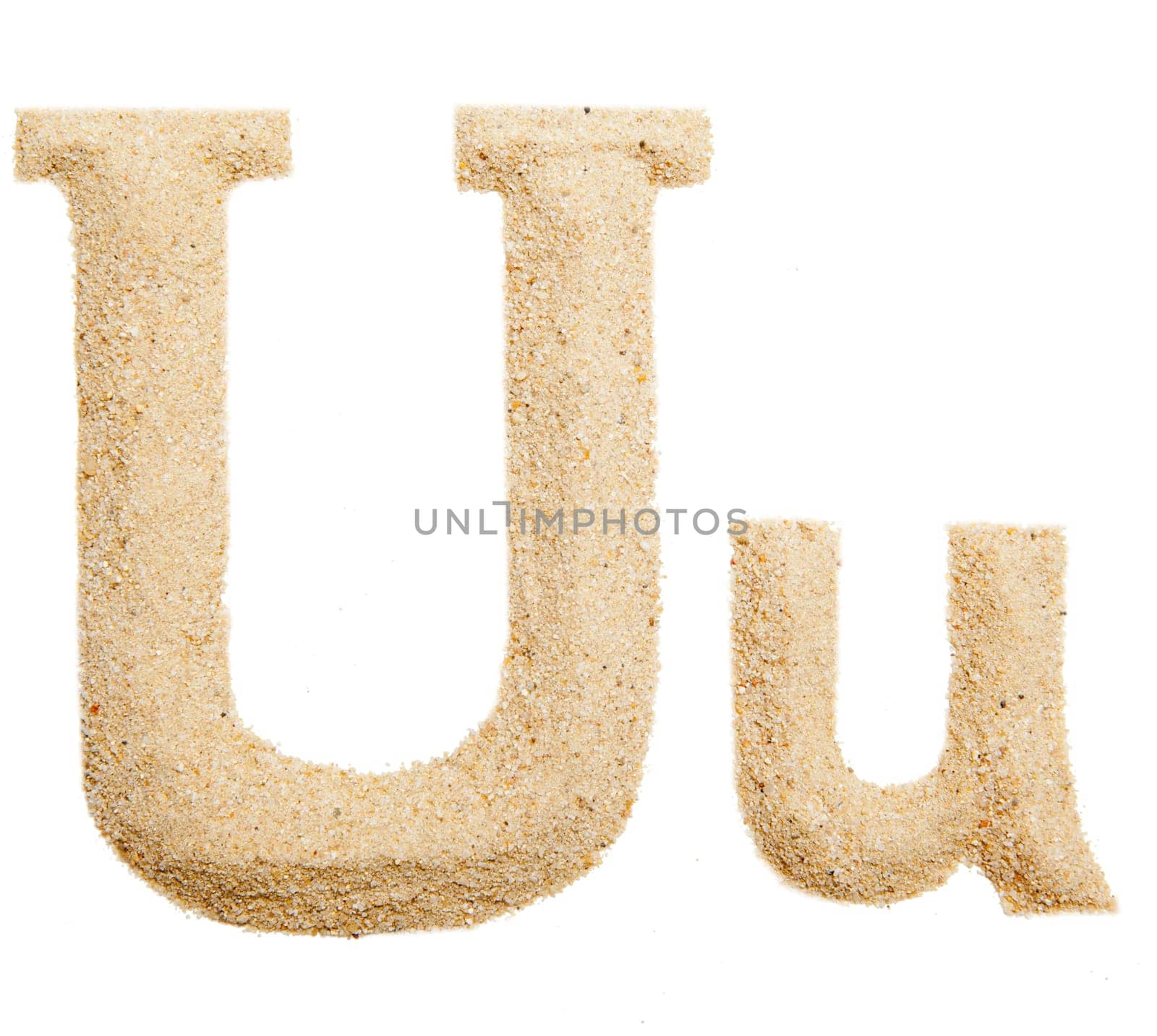 sand alphabet isolated on white