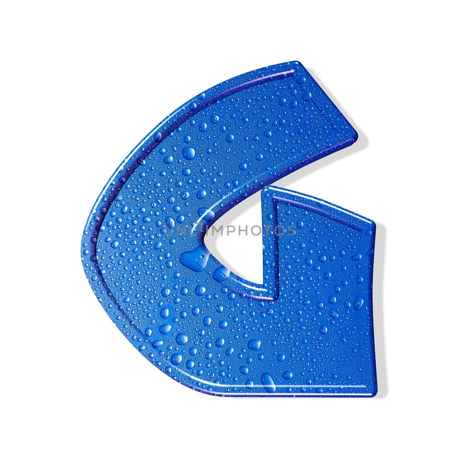 Water alphabet. white background.  isolated