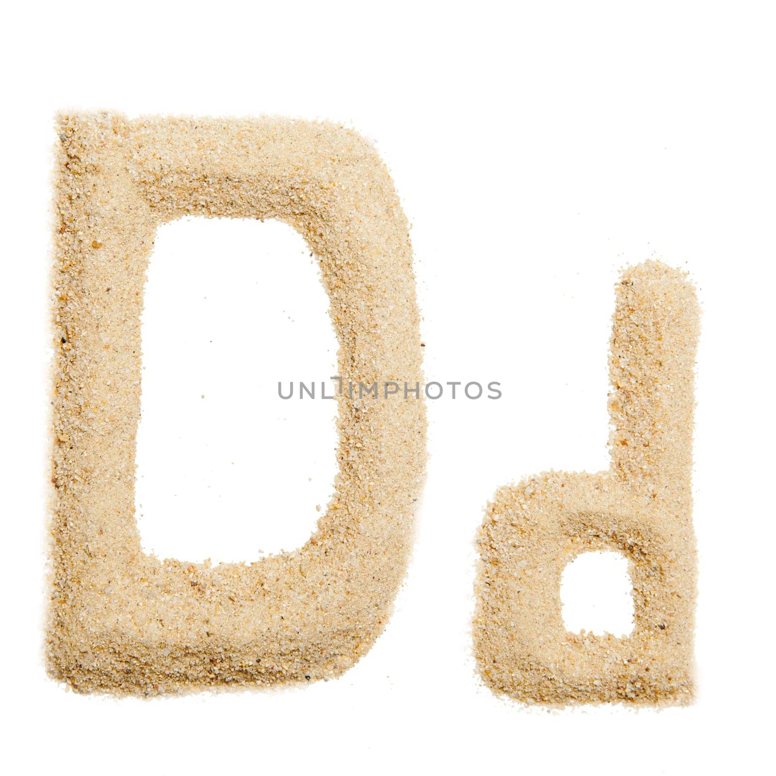 sand alphabet isolated on white