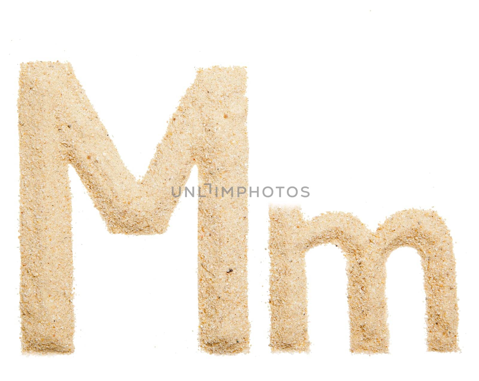 sand alphabet isolated on white