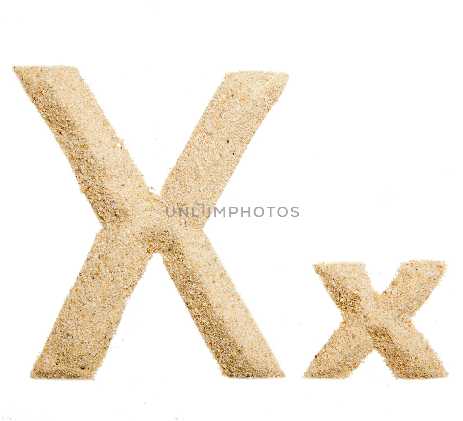 sand alphabet isolated on white