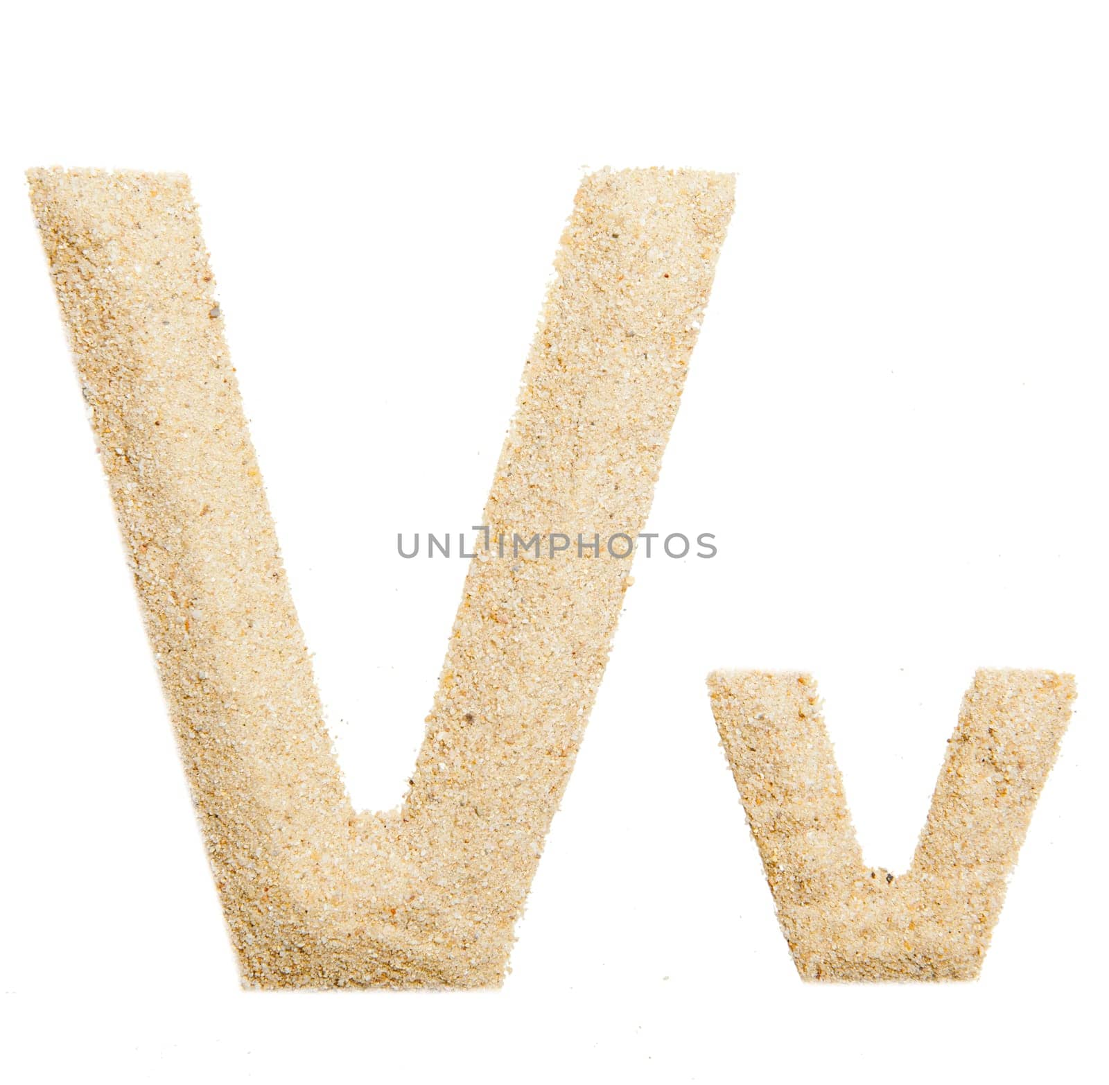 sand alphabet isolated on white