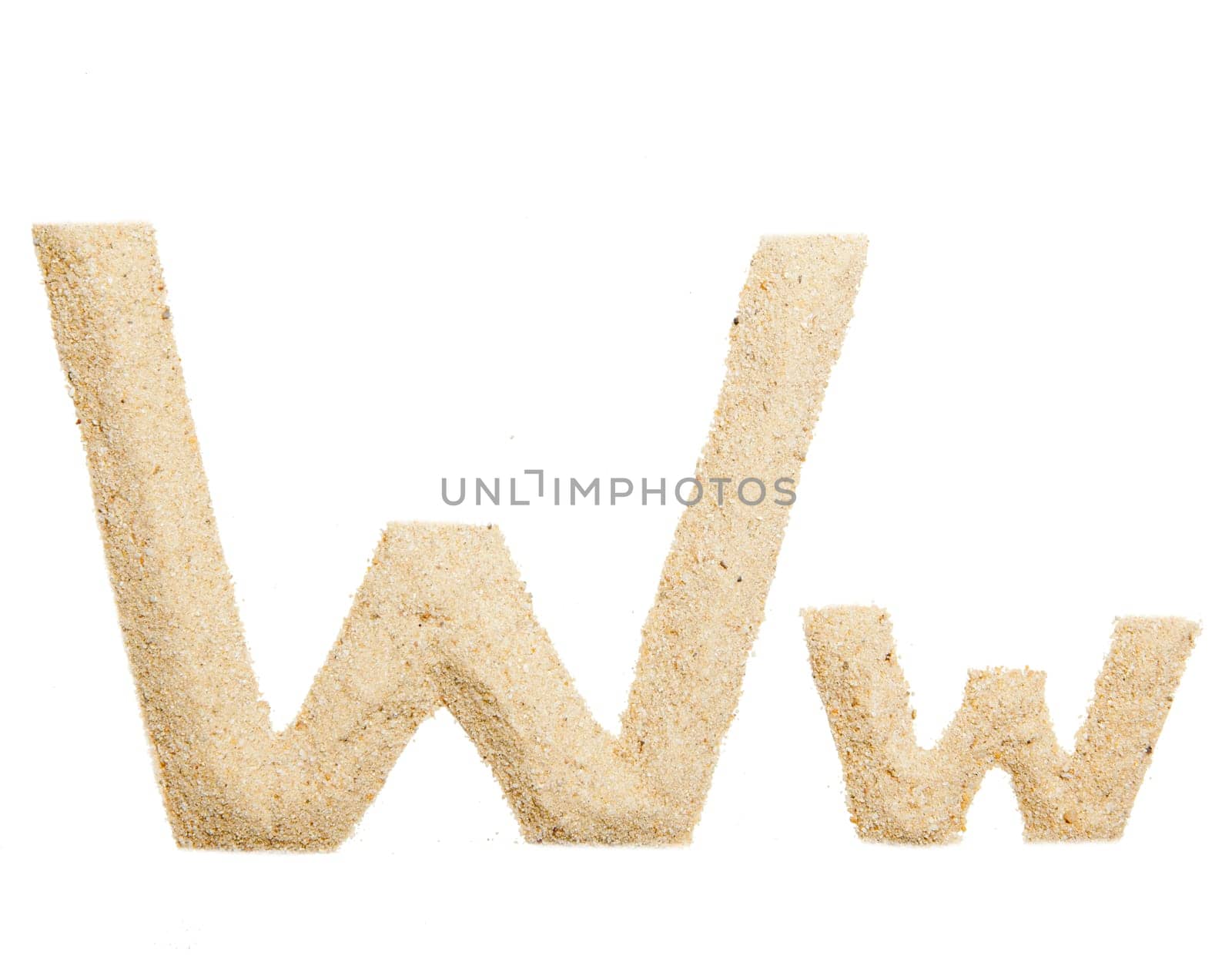 sand alphabet isolated on white