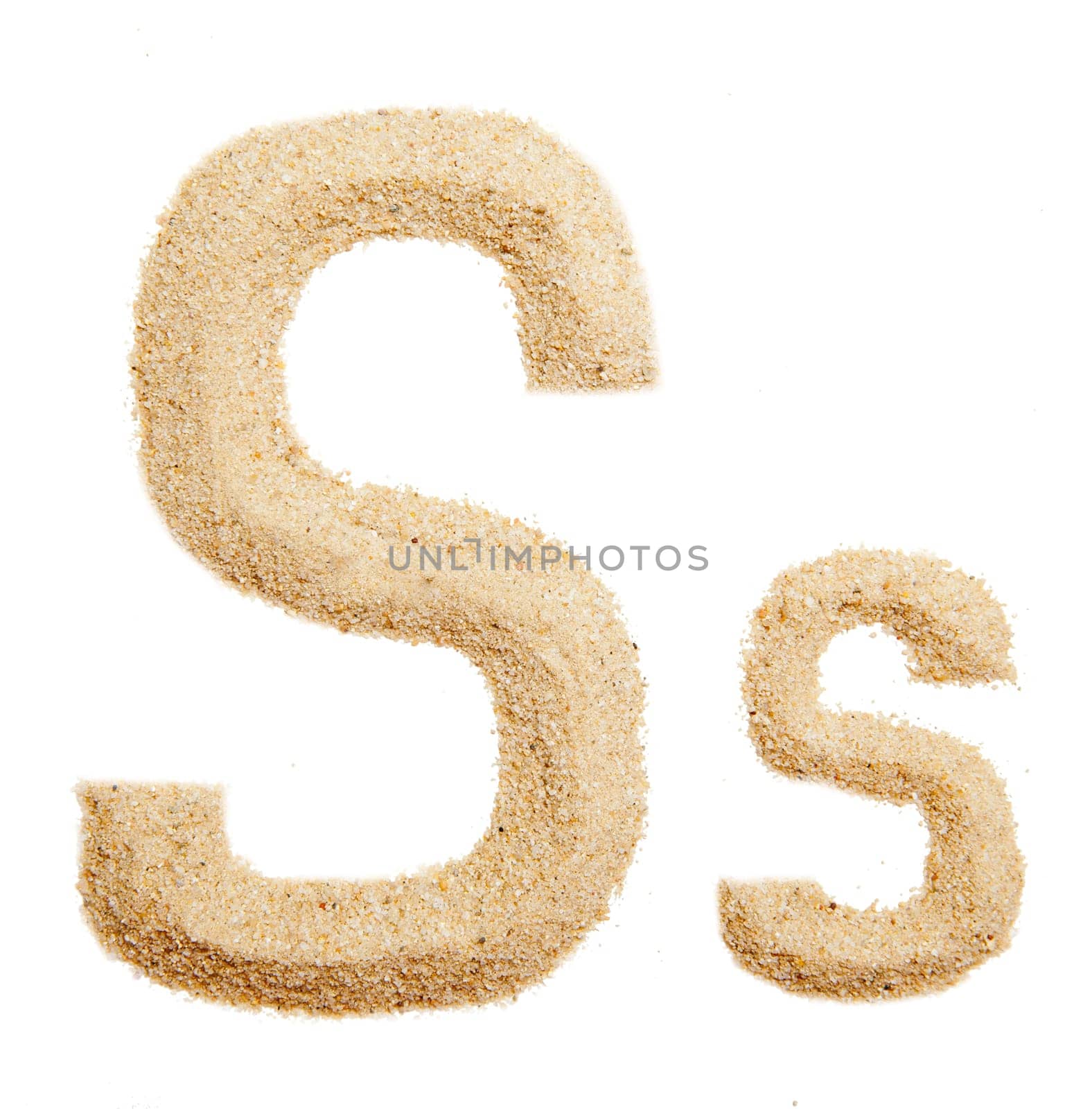 sand alphabet isolated on white
