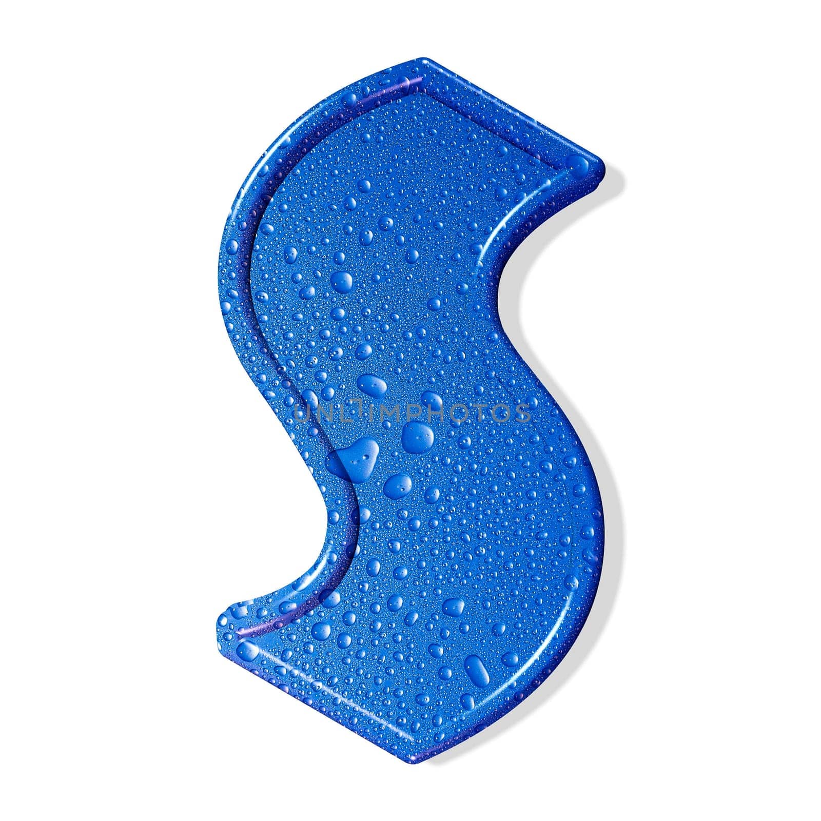 Water alphabet. white background.  isolated