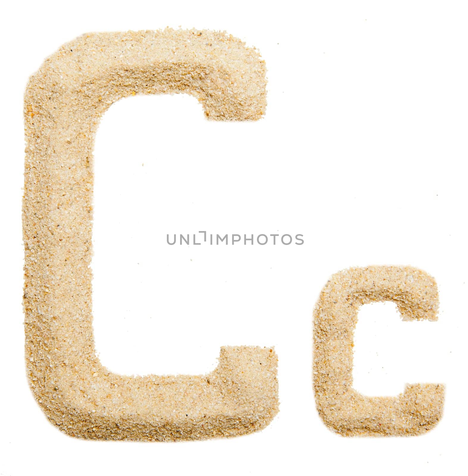 sand alphabet isolated on white