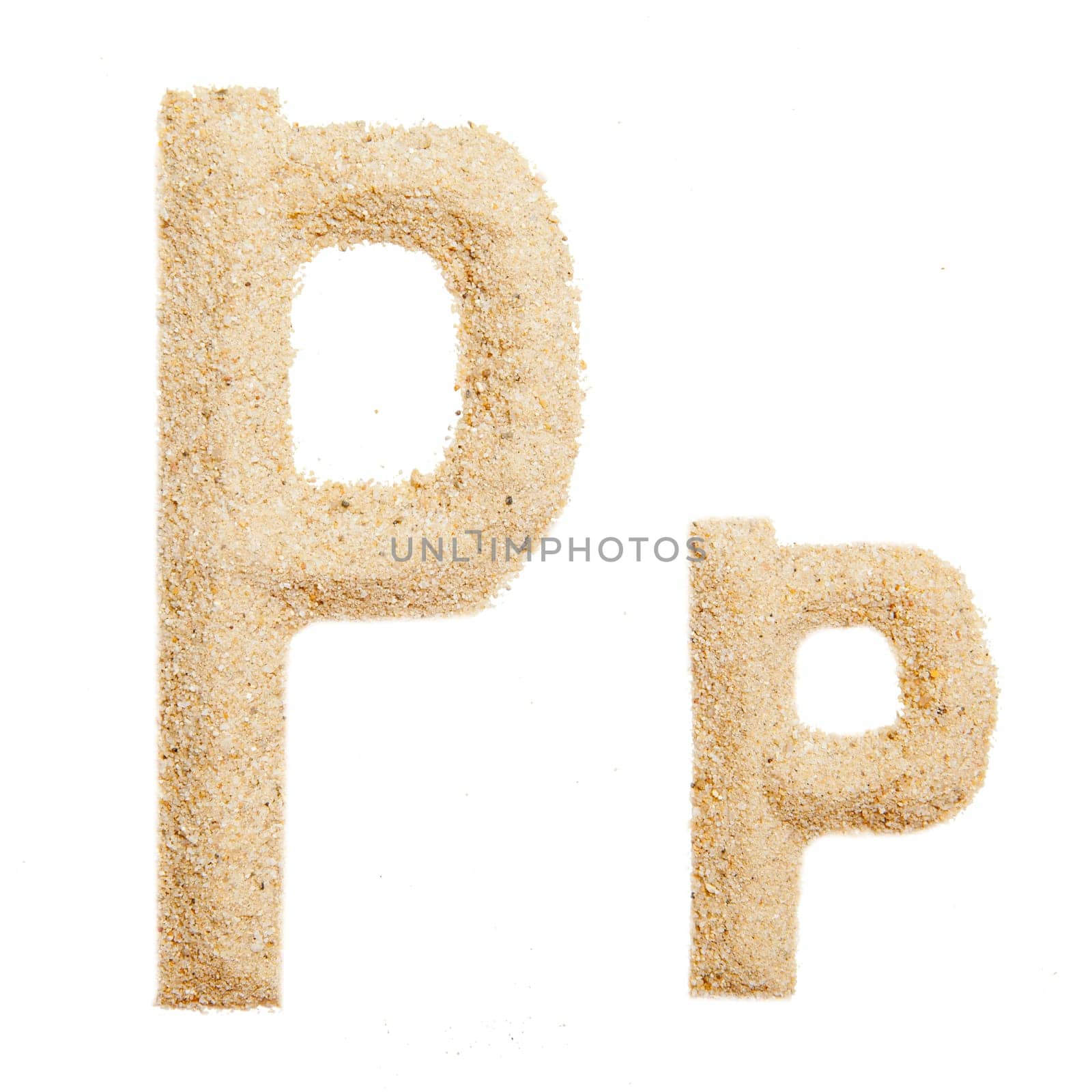 sand alphabet isolated on white