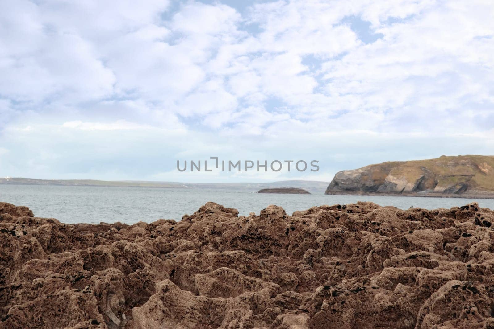 a scenic view of beautiful rocky ballybunion beach in kerry ireland
