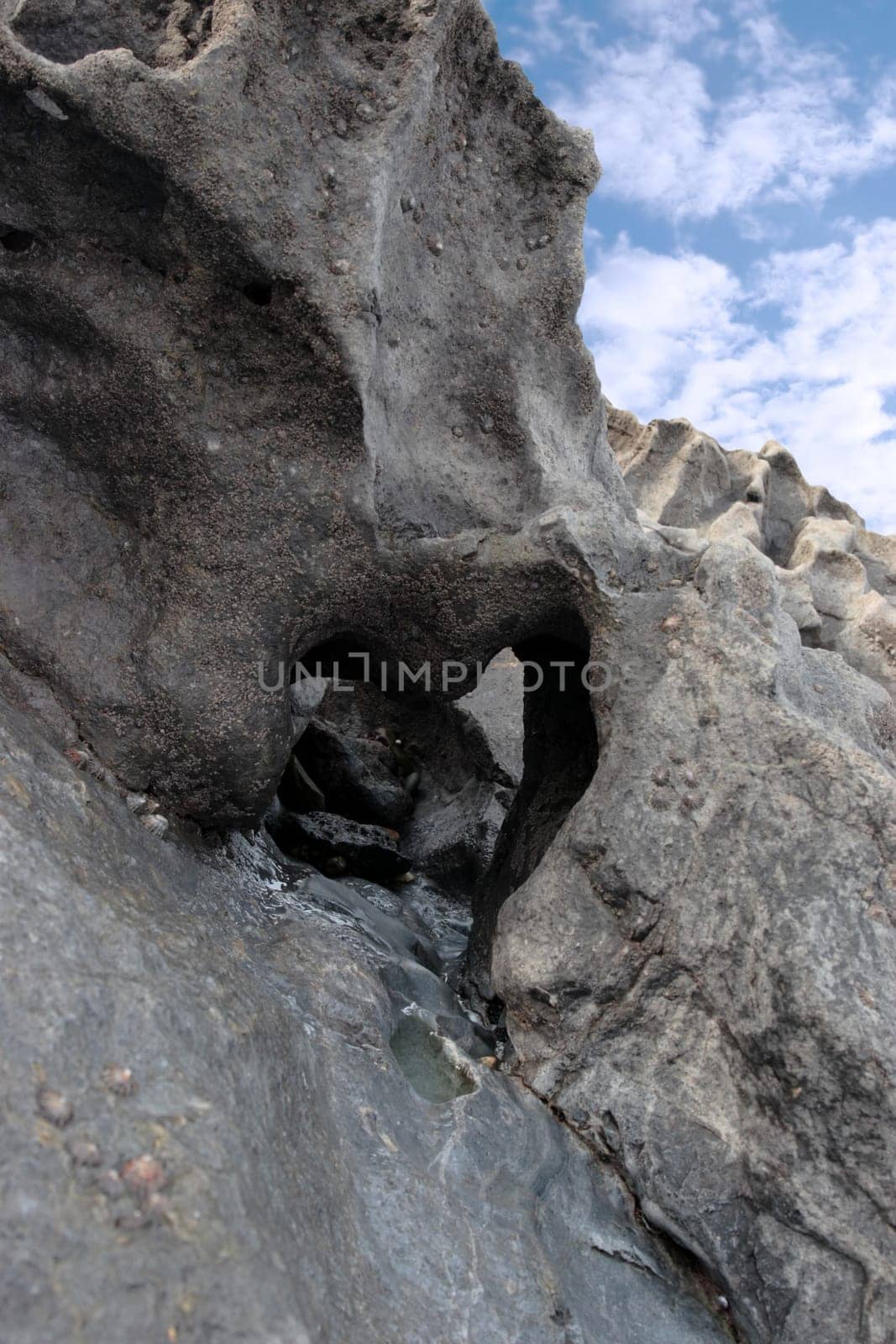 a heart shape in a rock formation in ballybunion county kerry ireland