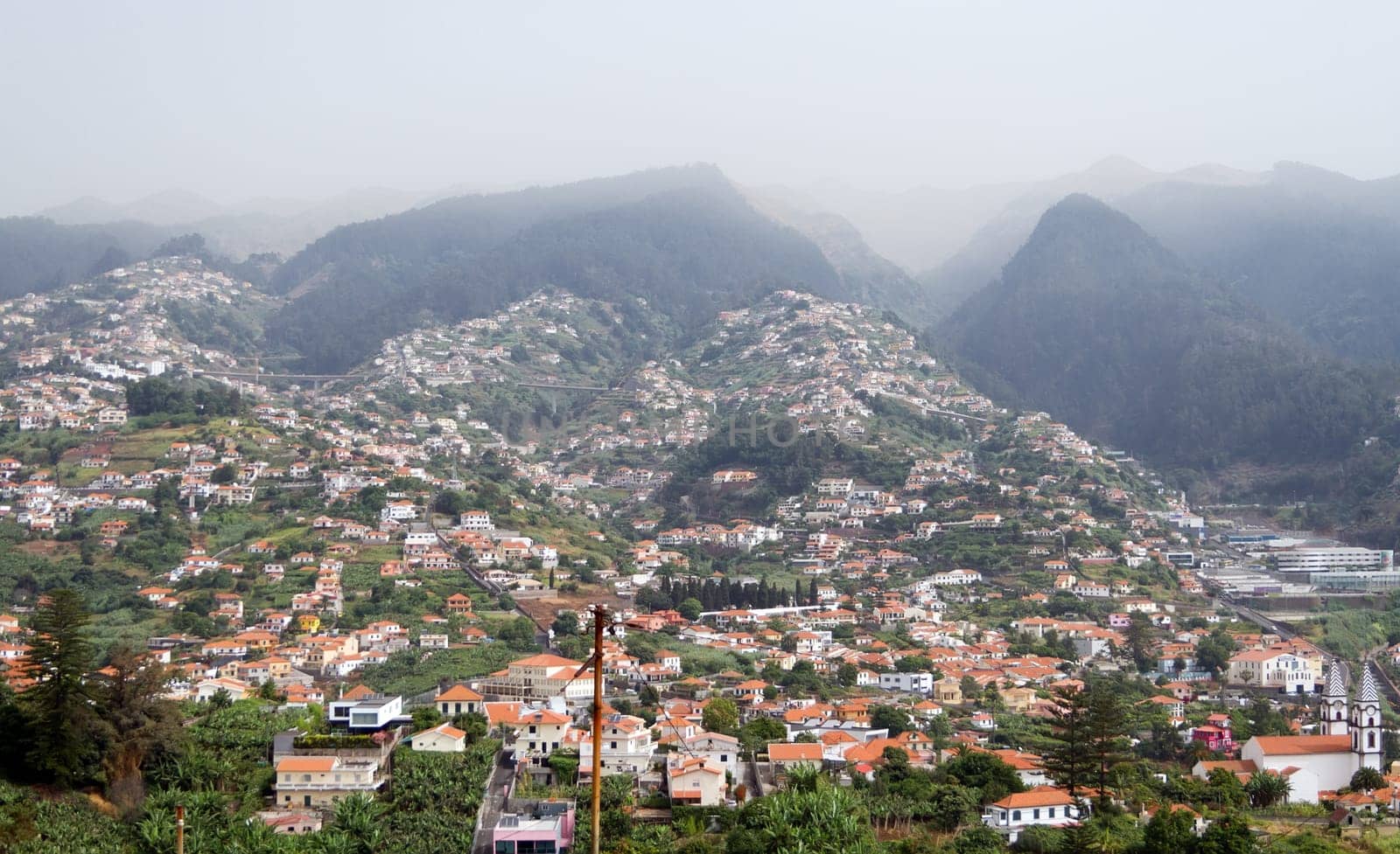 Panoramic city Funchal in Madeira island, Portugal