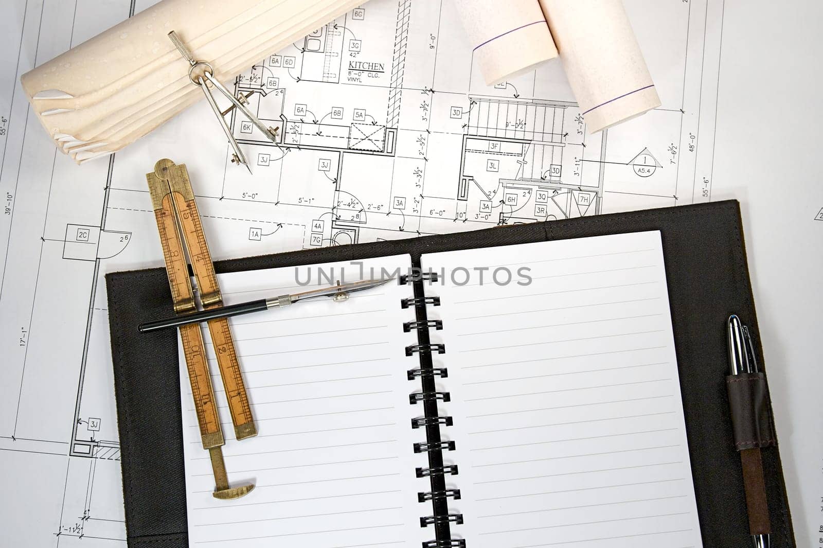 Architectural blueprints of new homes and communities