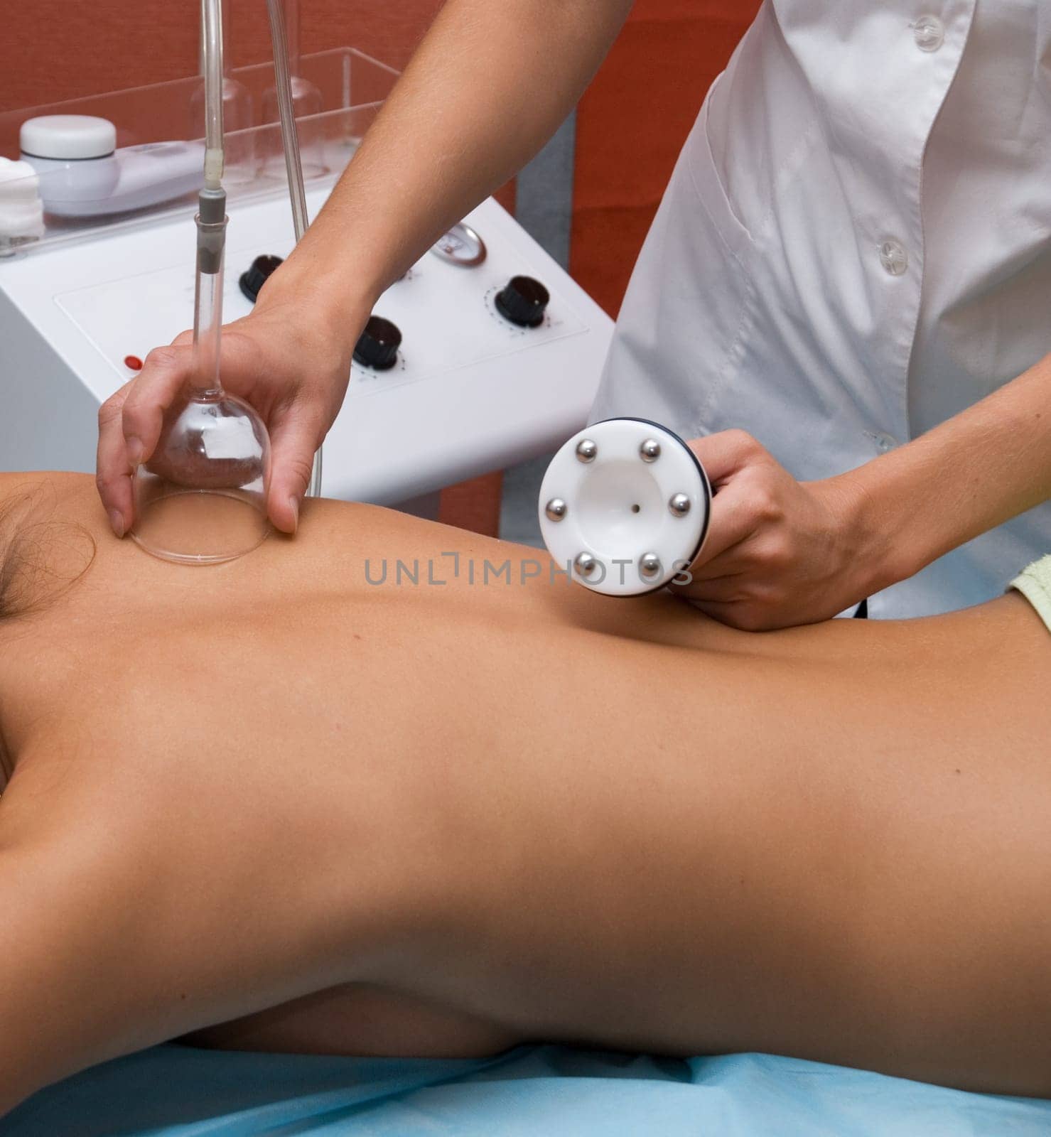 Girl closeup at professional massage