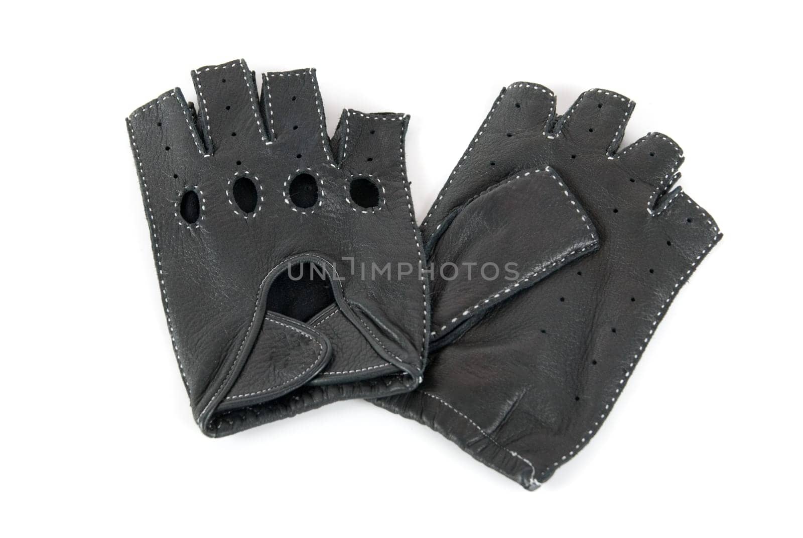 drivers male leather gloves isolated on a white