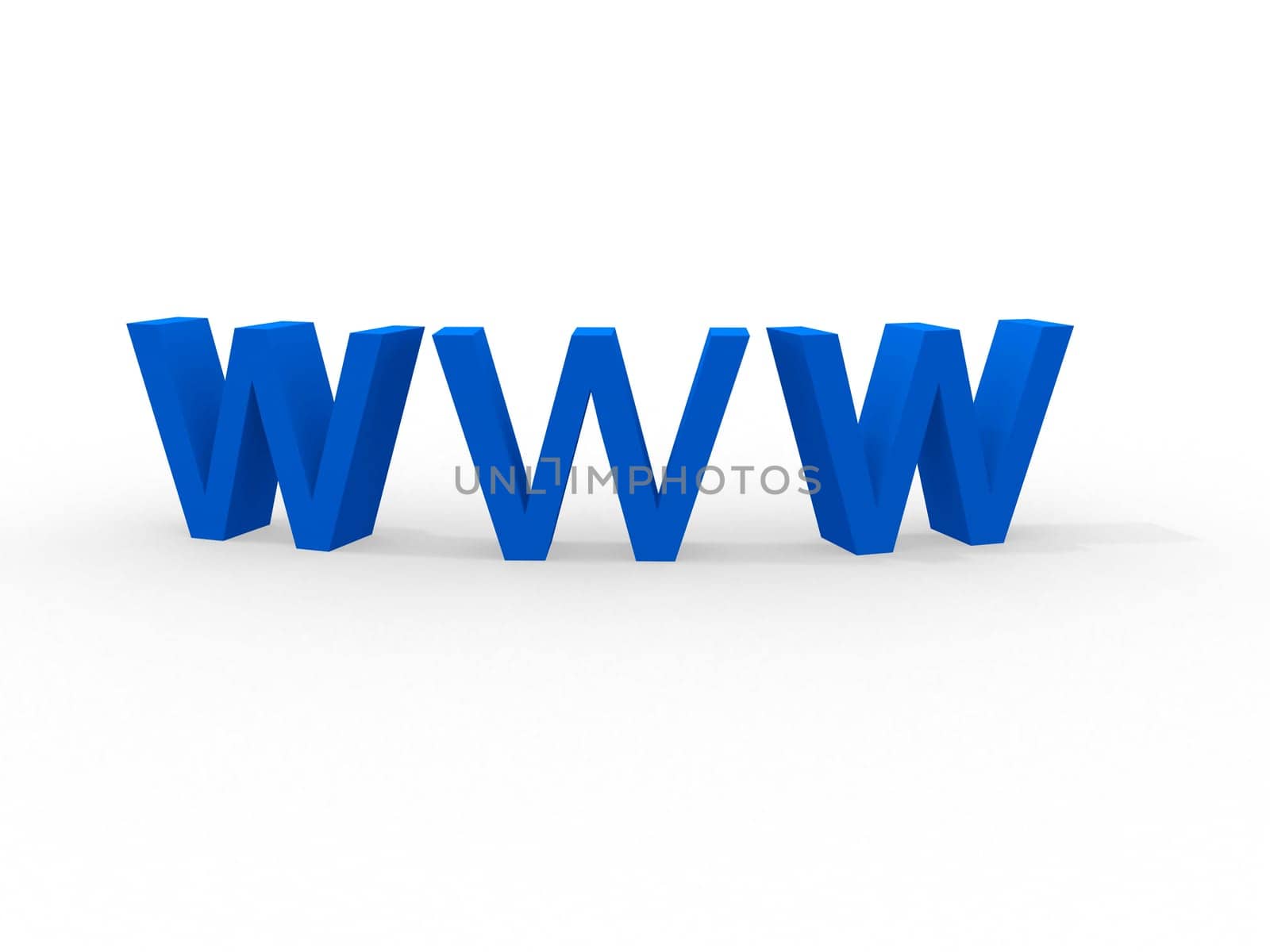 3d illustration of text &#039 www&#039