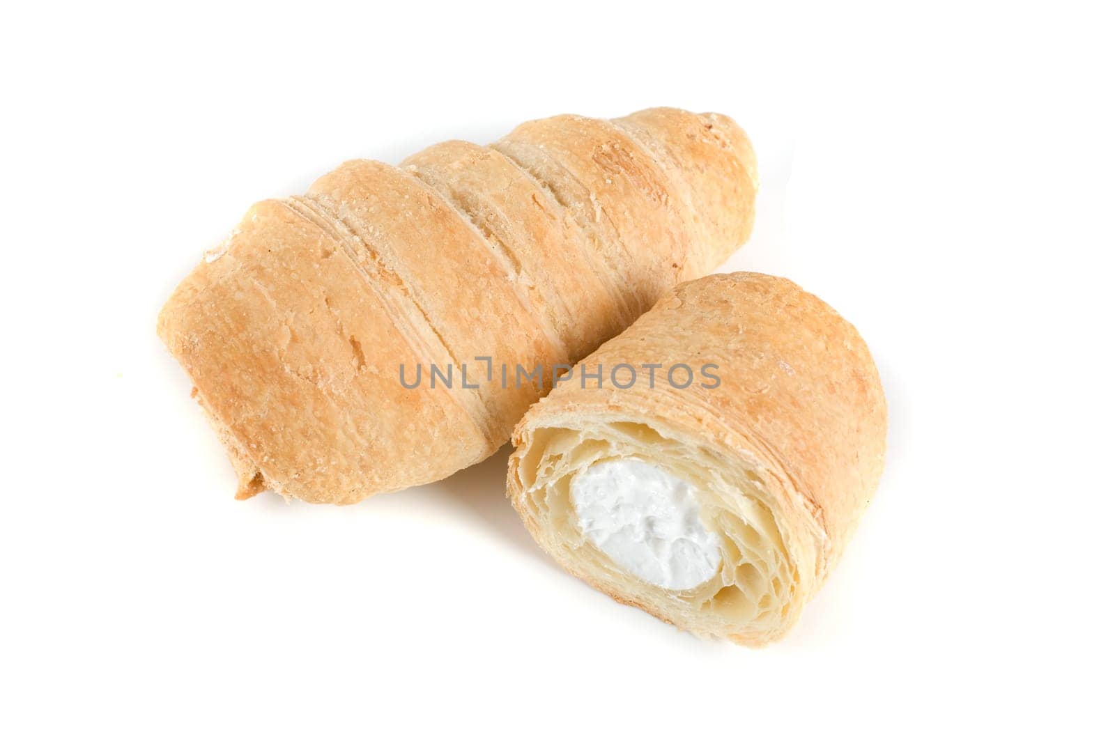 Cream eclairs isolated on a white background