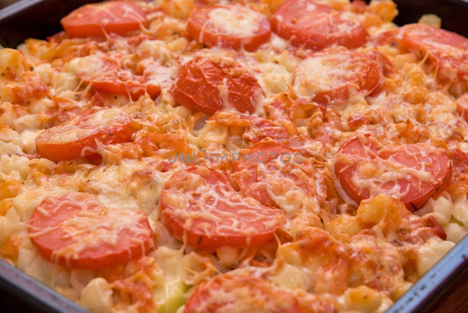Tasty dish of Freshly baked lasagna