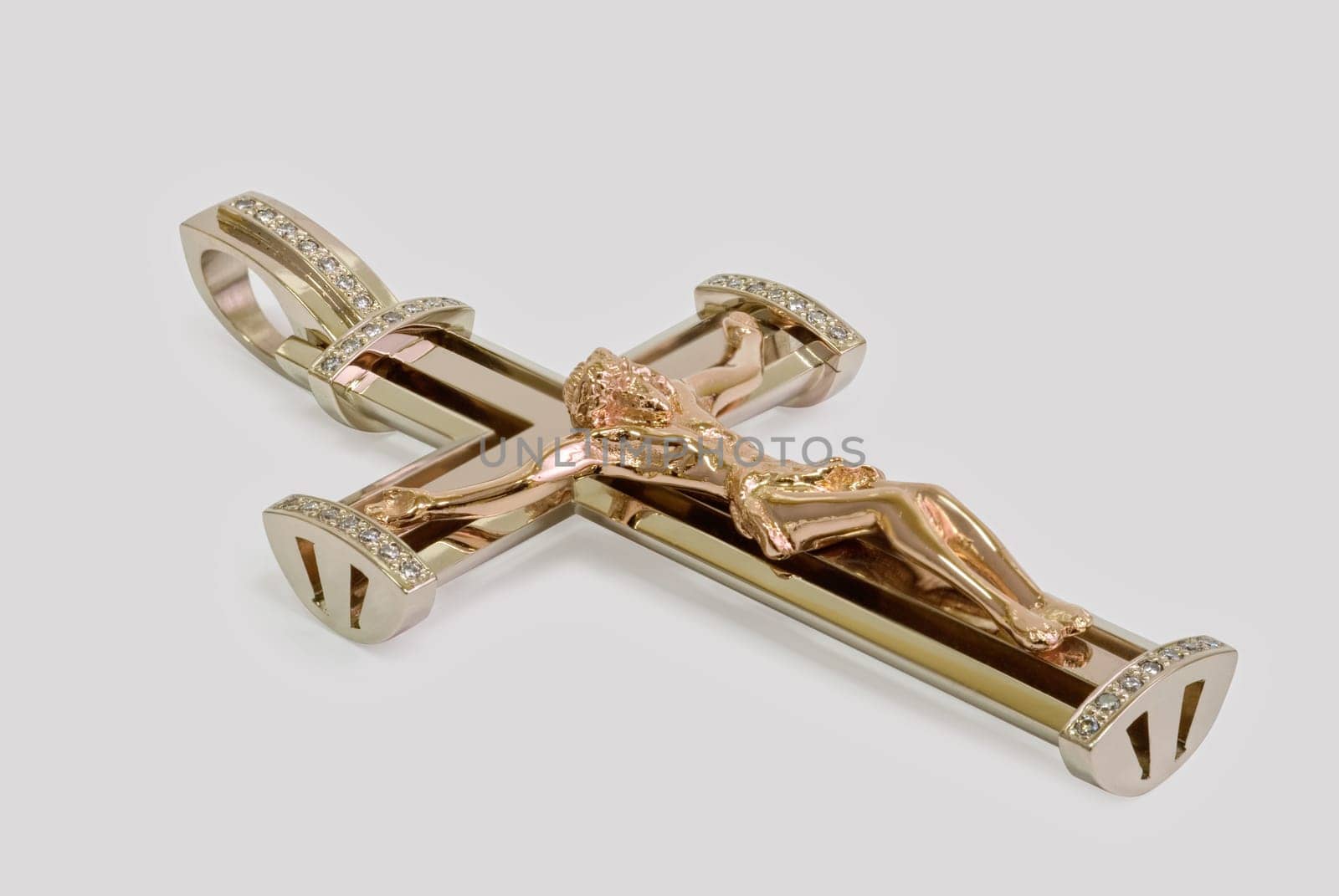 gold cross isolated on a white background