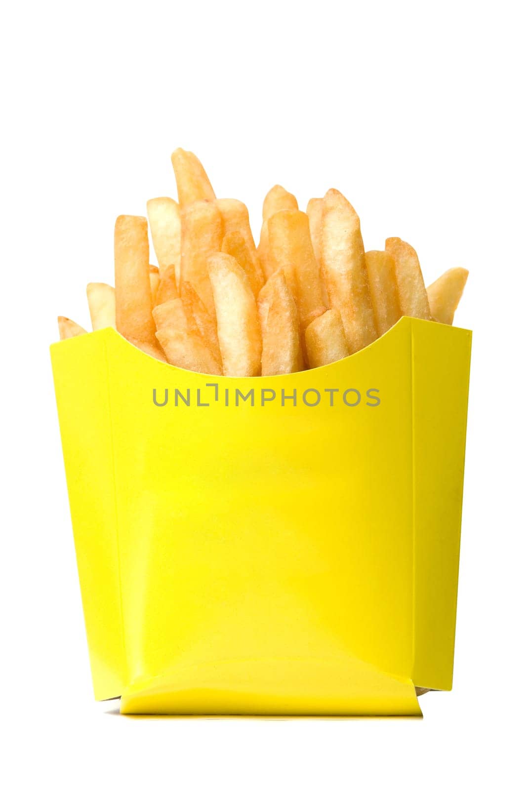 deep-fried potatoes isolated on a white