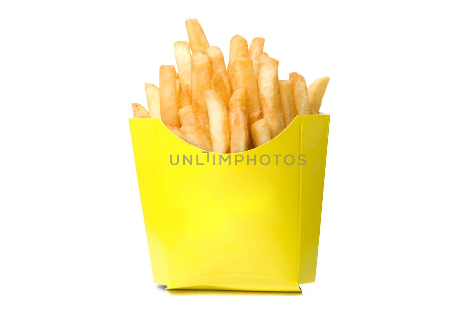 deep-fried potatoes isolated on a white