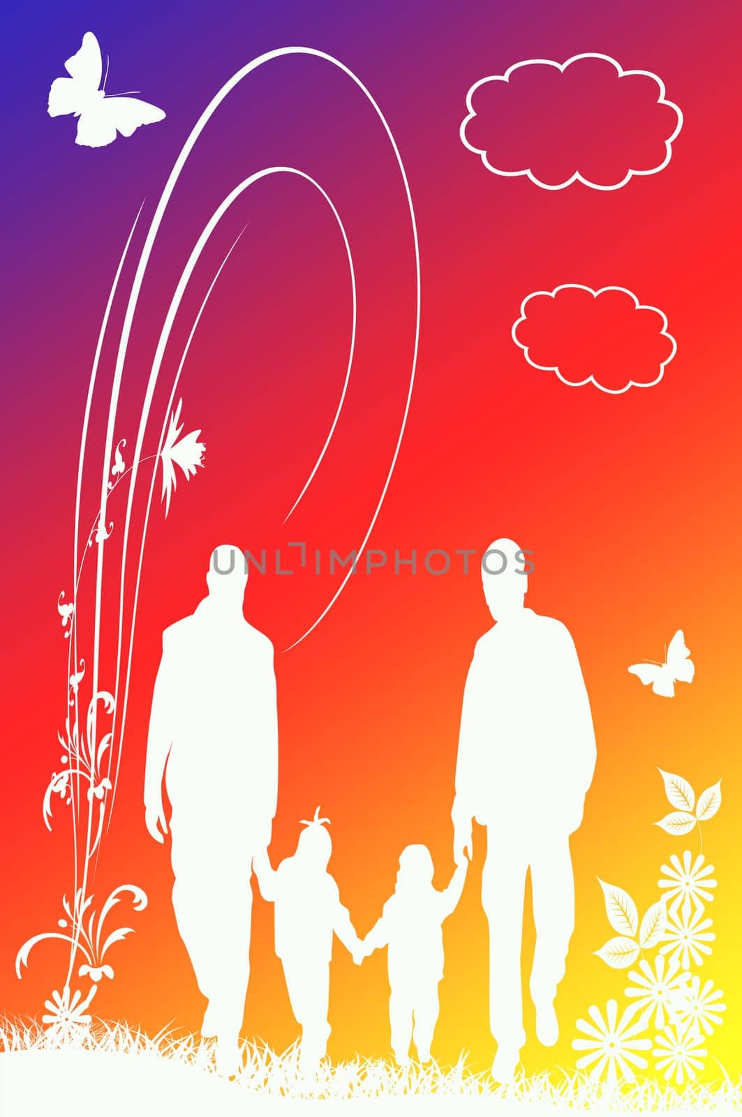 Family Scherenschnitt