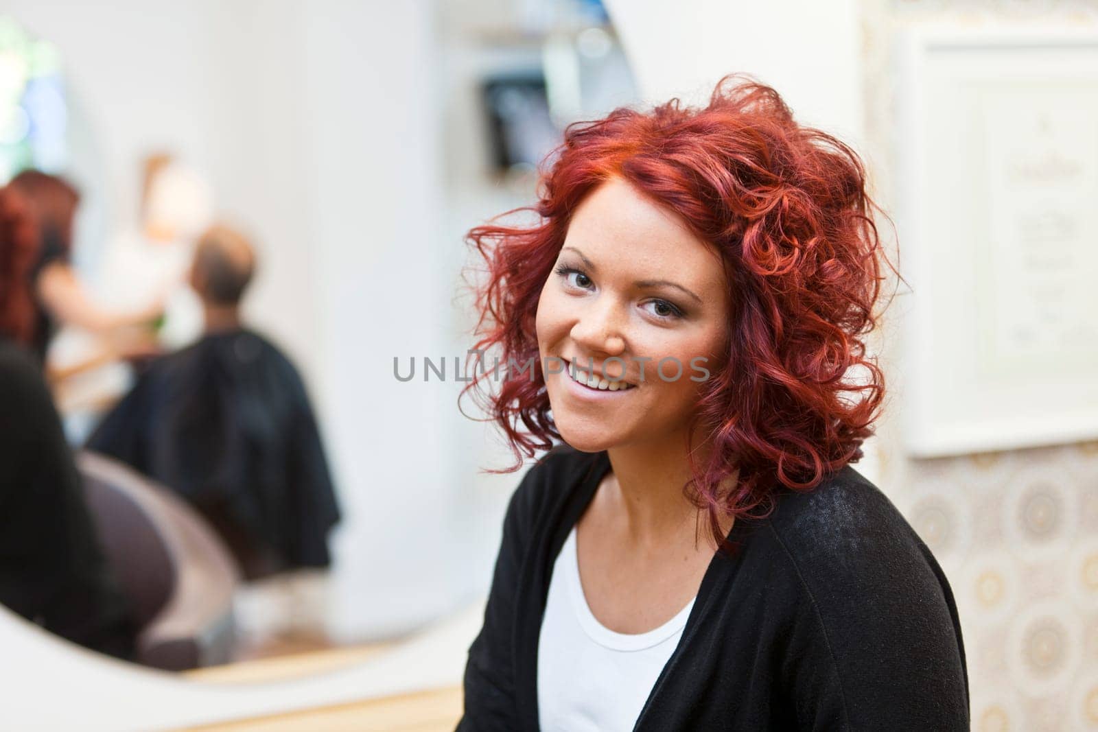 Portrait of a woman at the hair salon