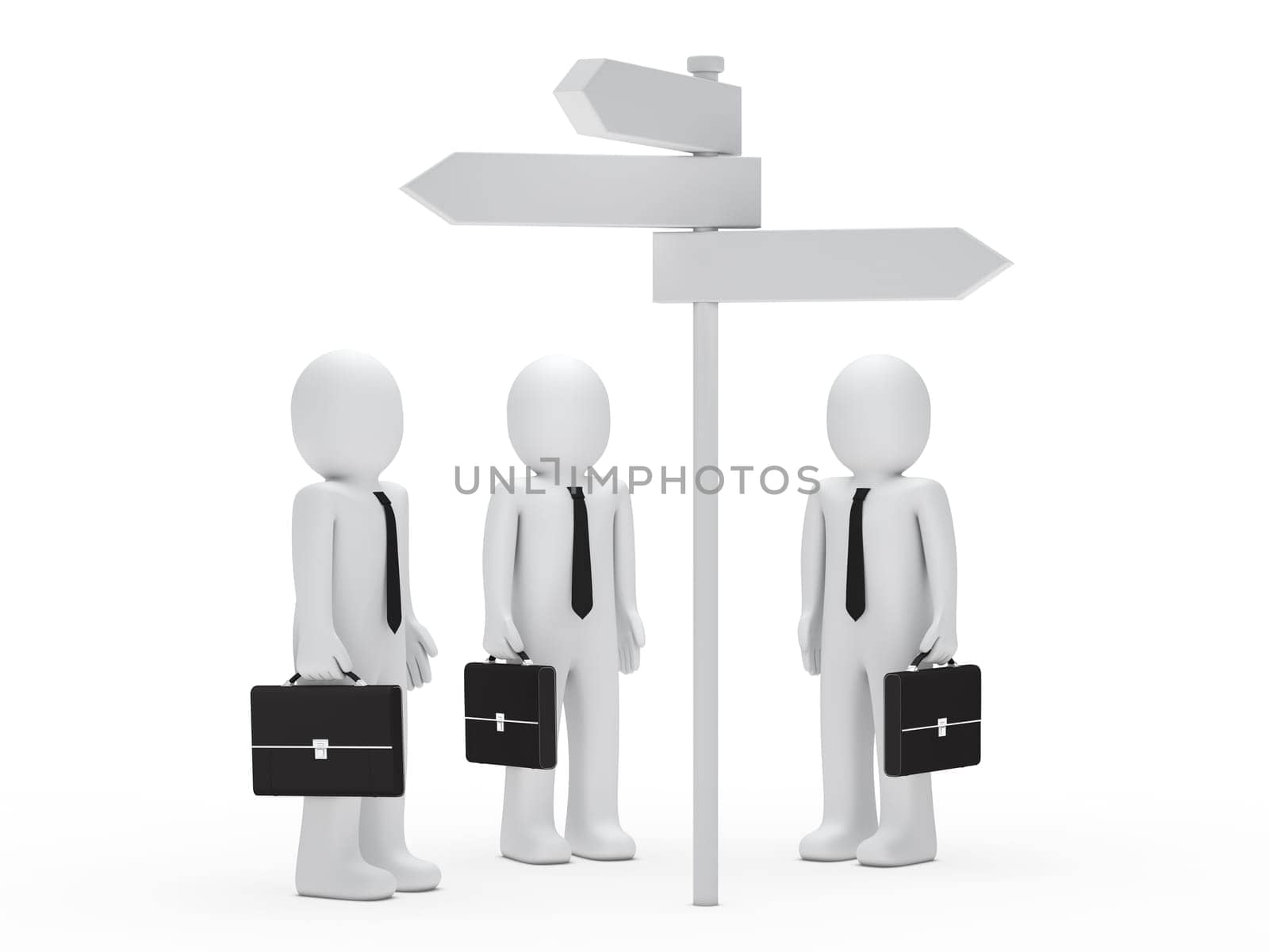 3d business man team  before choice