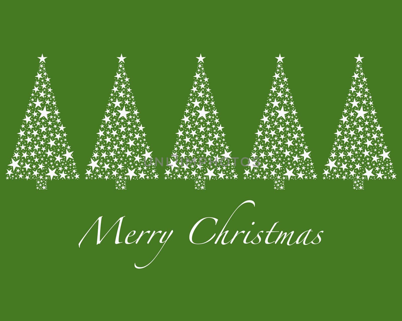 Christmas tree green from stars and text