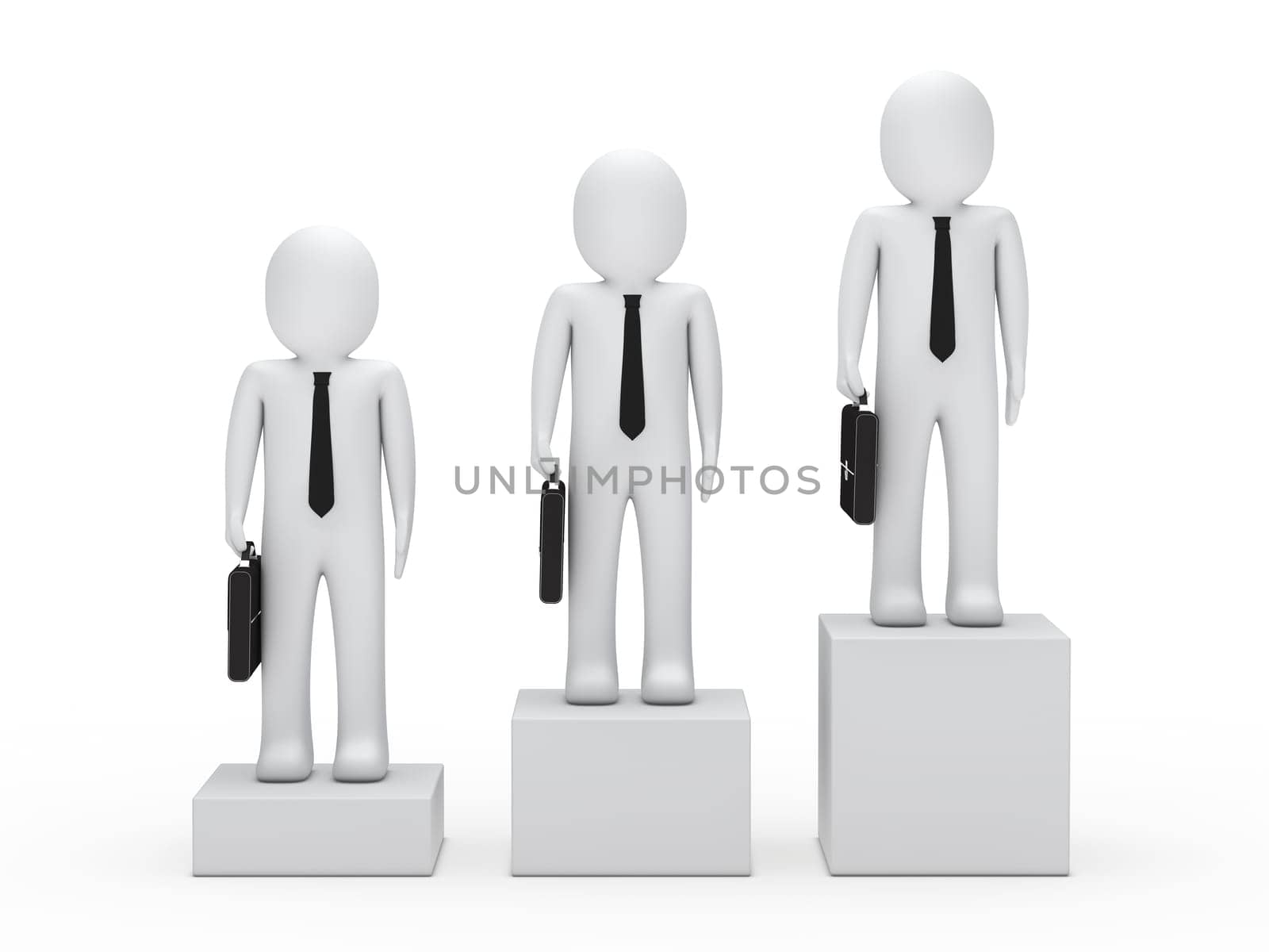 3d business man stand on a box