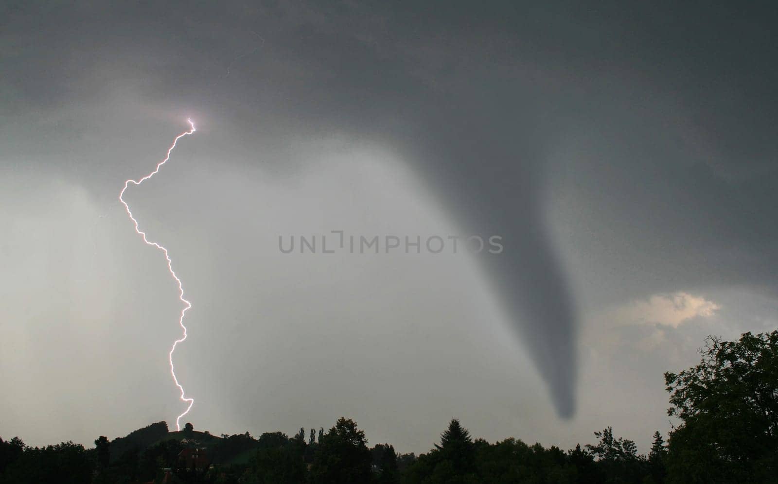 Tornado and lightning