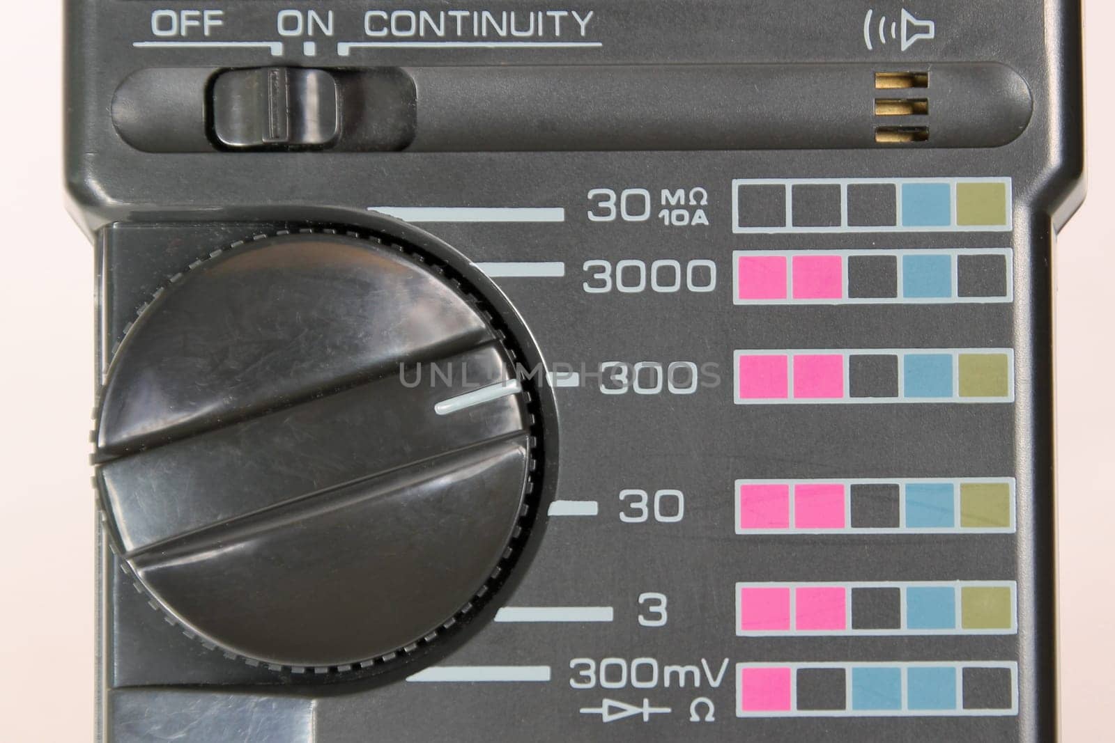 The top dial of a digital multimeter