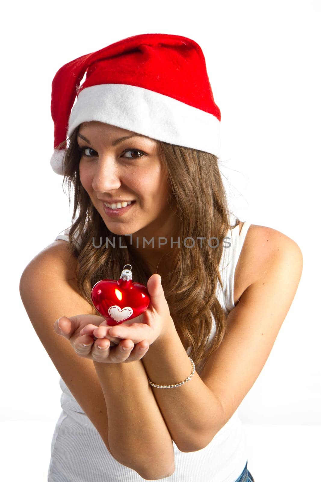 Beautiful Young Happy Christmas Woman