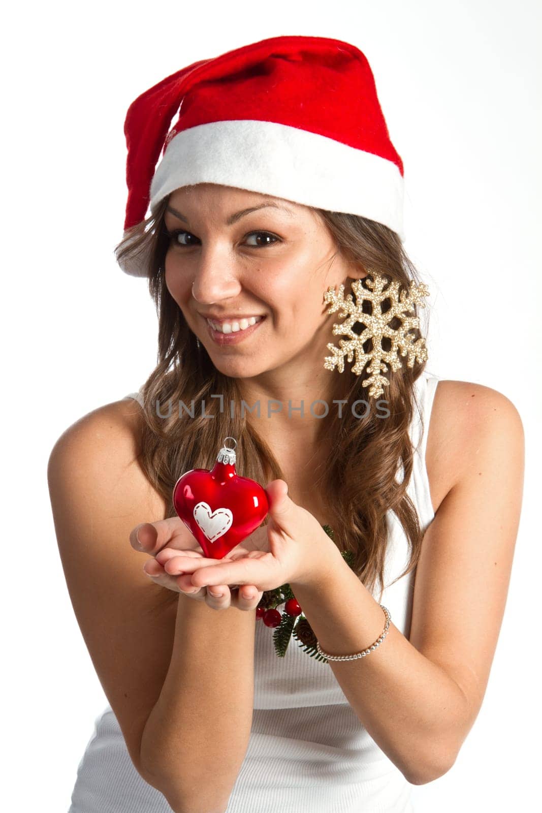 Beautiful Young Happy Christmas Woman
